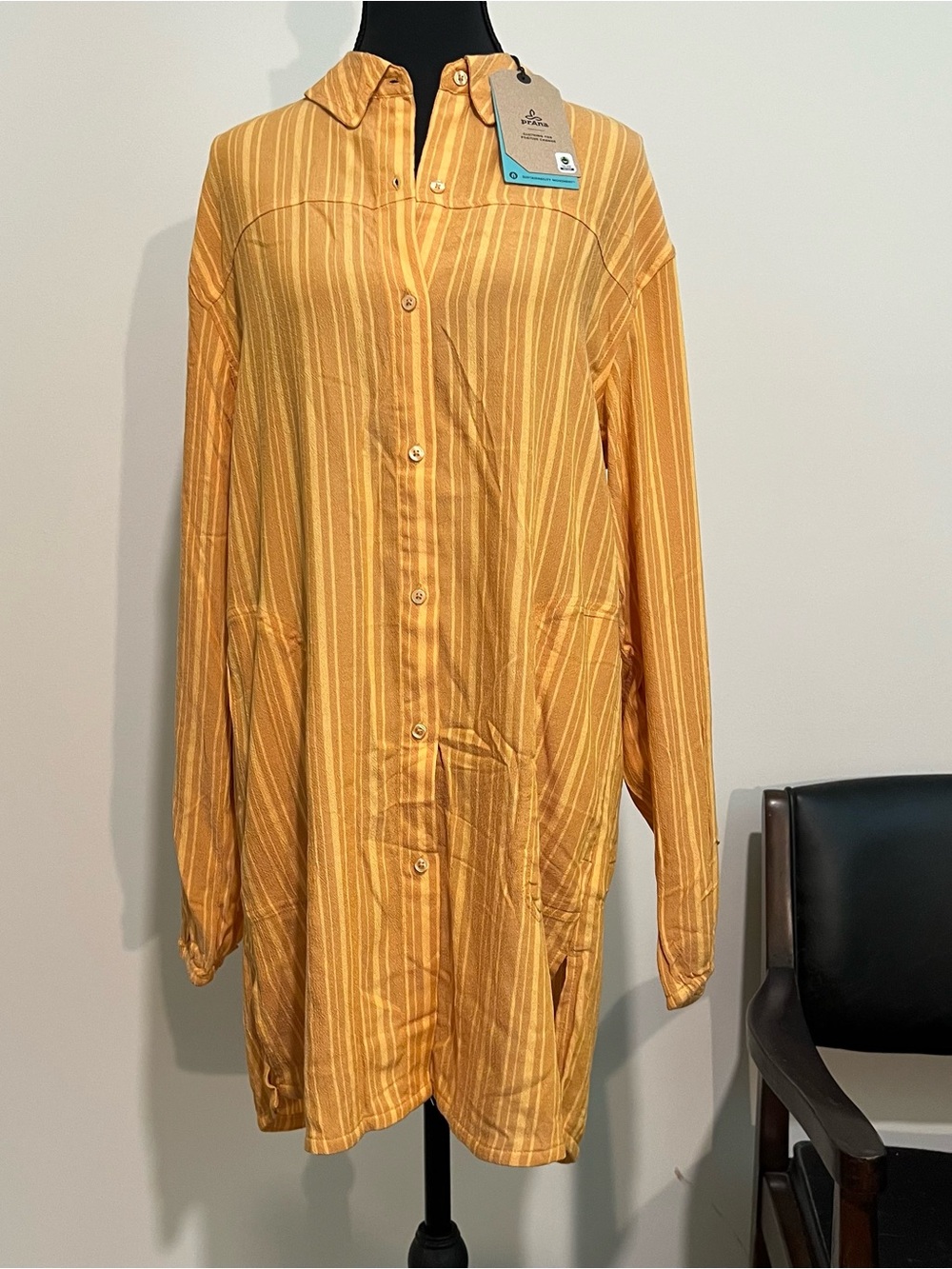 Prana Golden Yellow Striped Tunic